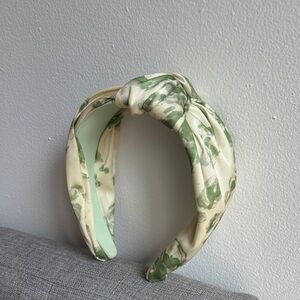 Floral Cream and Green Headband